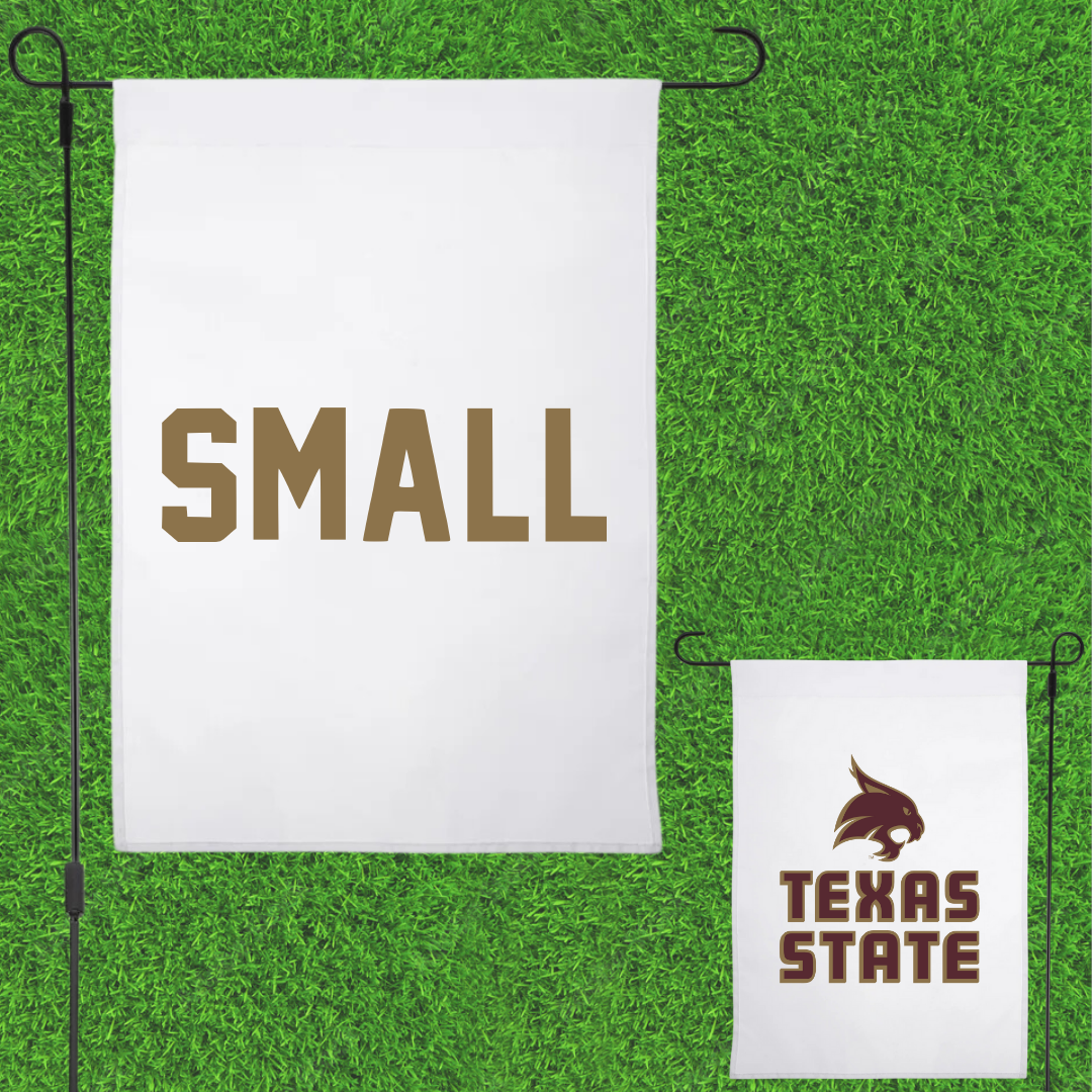 Texas State University TF and XC White Garden Flag - Lauryn Small