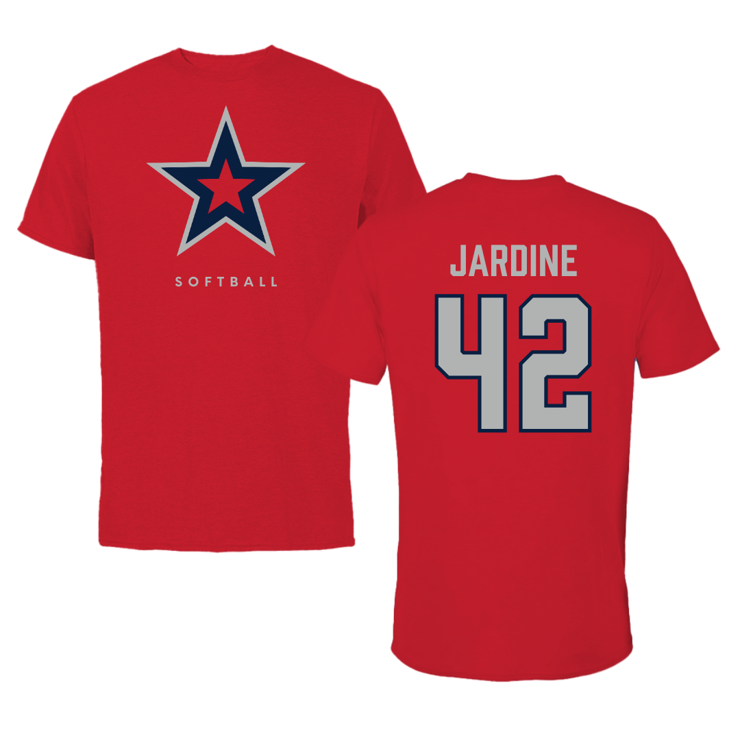 Robert Morris University Softball Red Performance Tee - #42 Katlyn Jardine