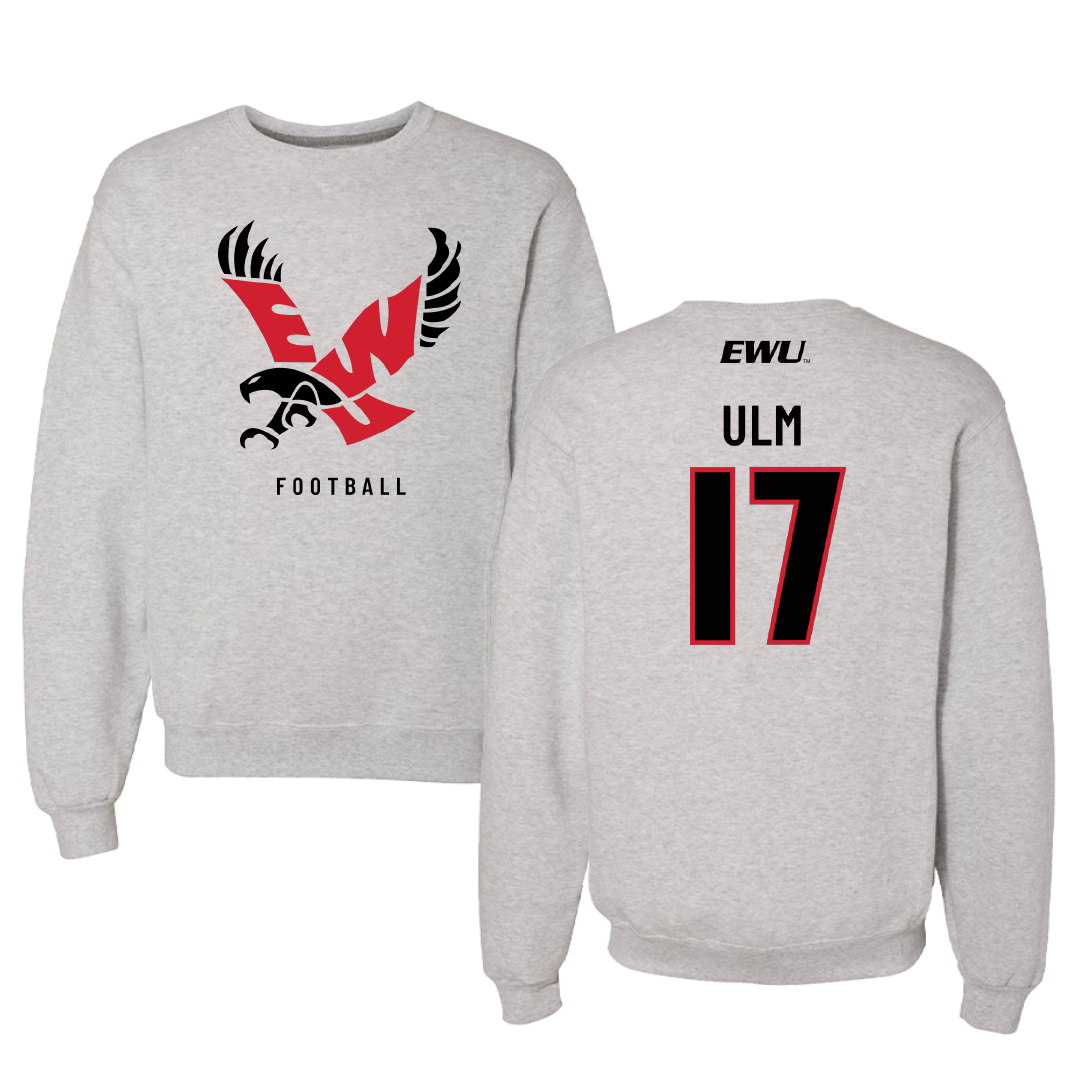Eastern Washington University Football Gray Crewneck - #17 Nolan Ulm
