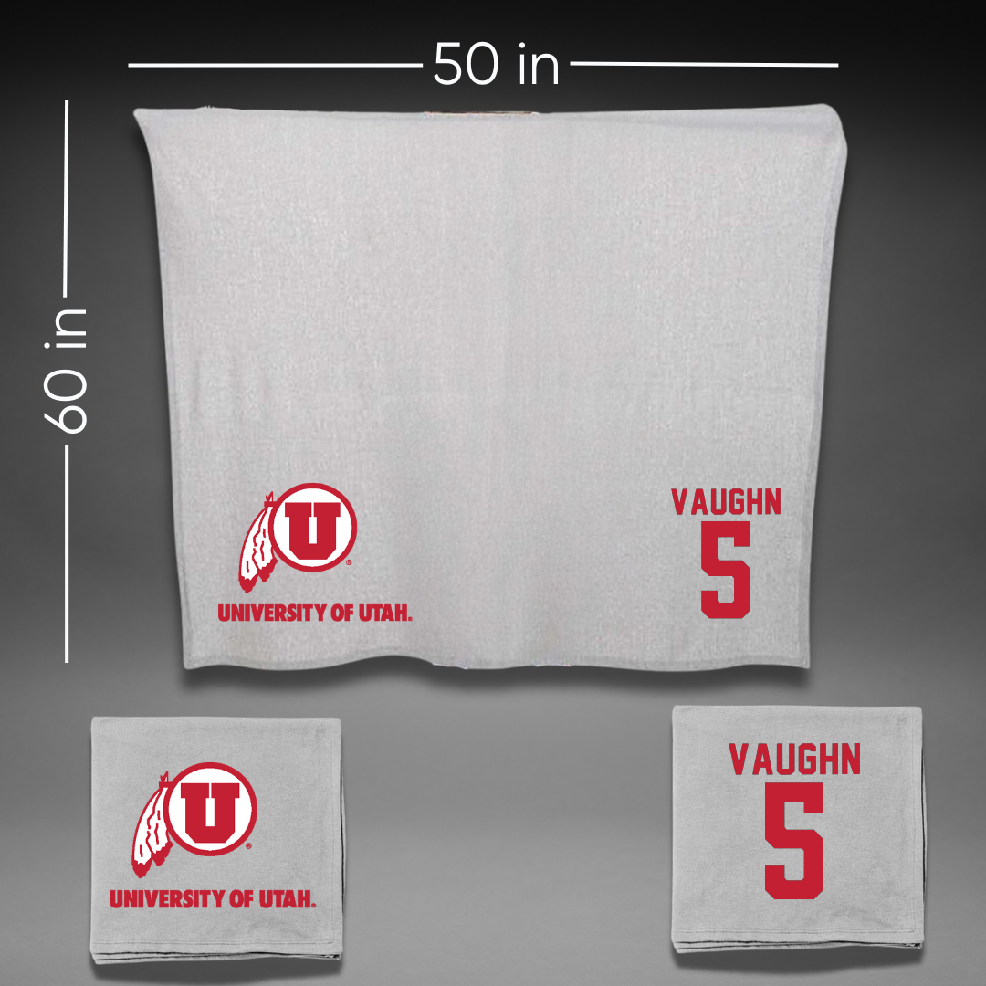 University of Utah Football Gray Blanket - #5 Zemaiah Vaughn