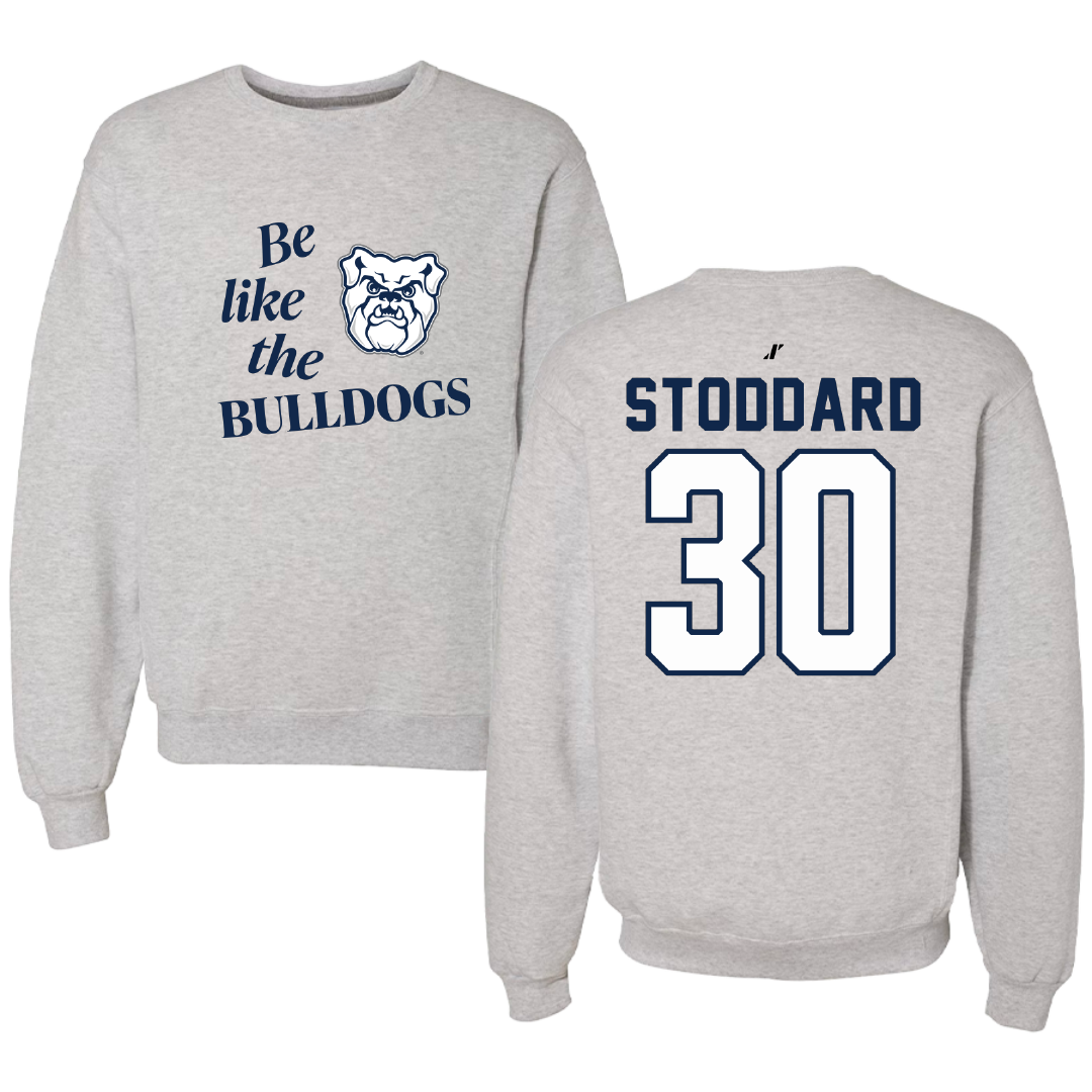 Butler University Basketball Light Gray Be Like Us Crewneck - #30 Abigail Stoddard