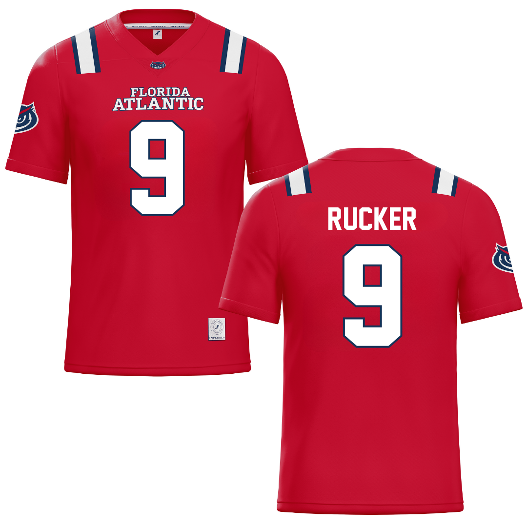 Florida Atlantic University Red Football Jersey - #9 Luke Rucker