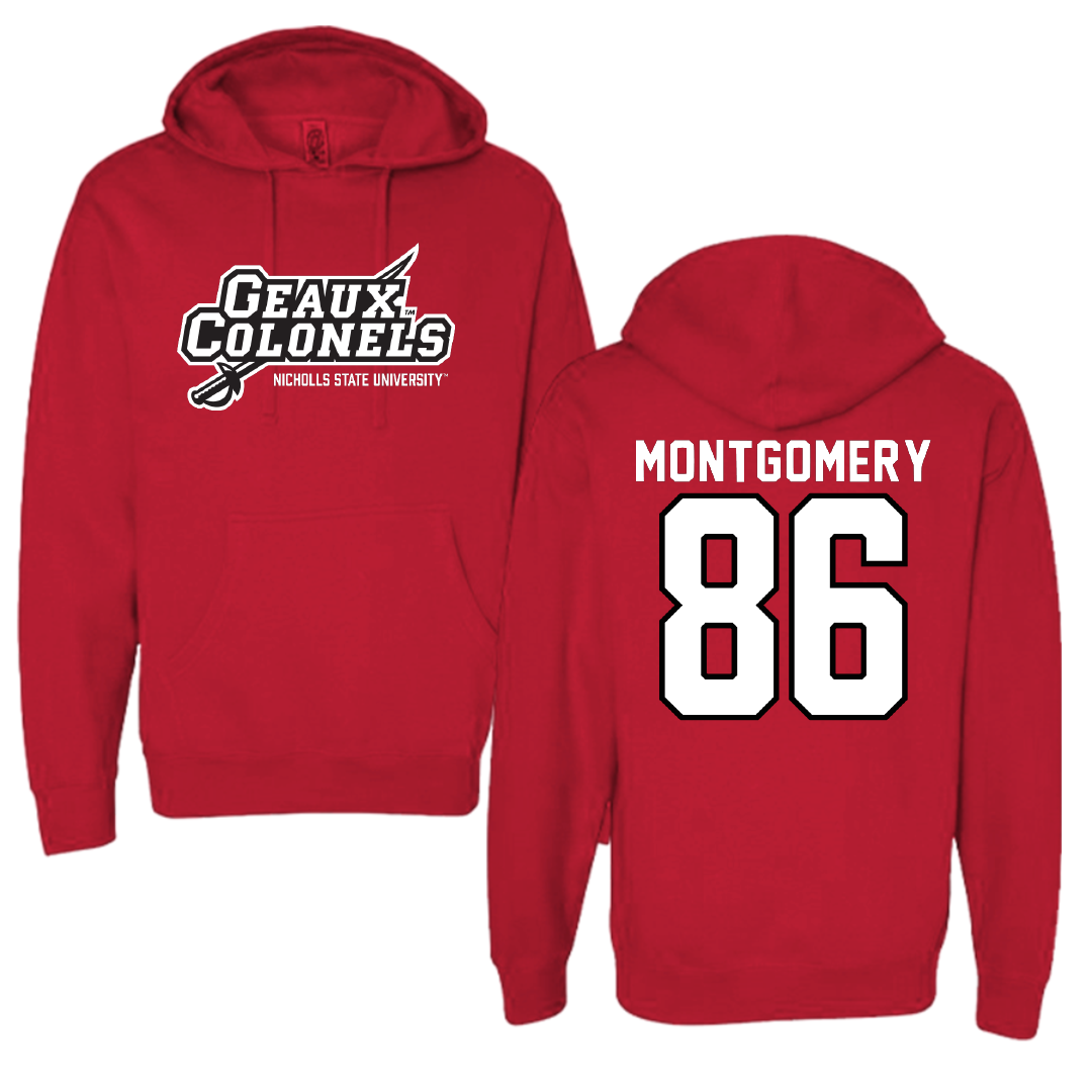 Nicholls State University Football Red General Hoodie - #86 Ty Montgomery