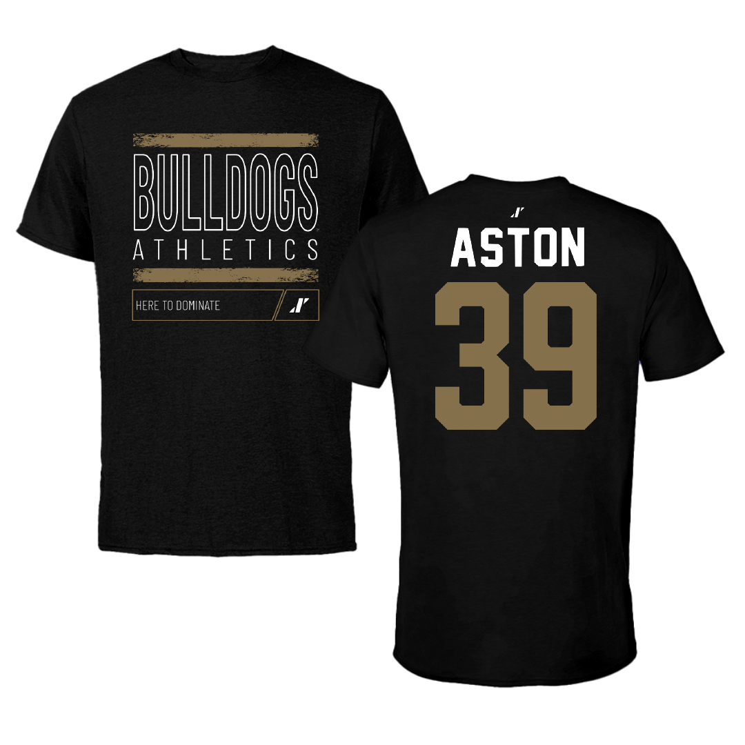 Bryant University Football Black Dominate Performance Tee - #39 Chase Aston