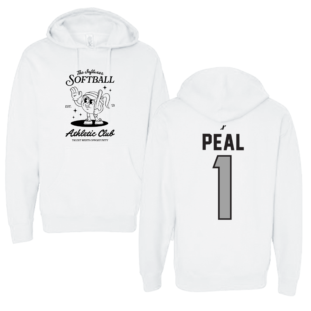 Softball White Influxer Athletic Club Hoodie - #1 Shelbie Peal