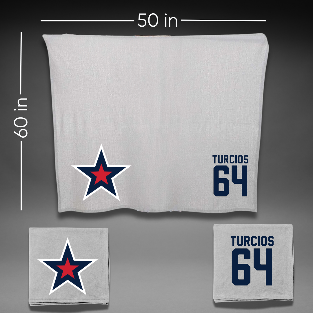 Robert Morris University Football Gray Blanket - #64 Diego Turcios