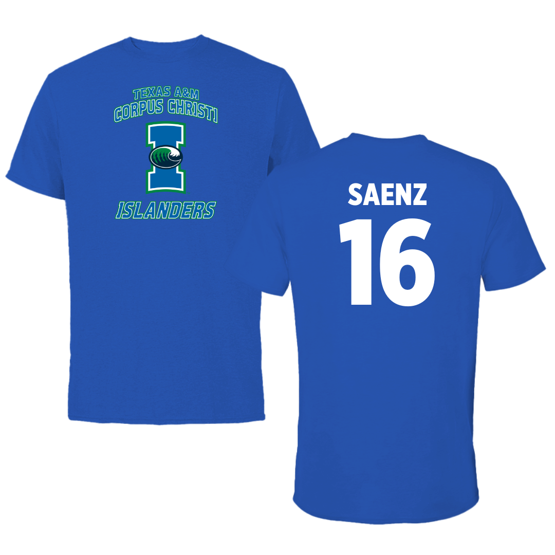 Texas A&M University-Corpus Christi Softball Blue Islanders Tee - #16 Ariella Saenz