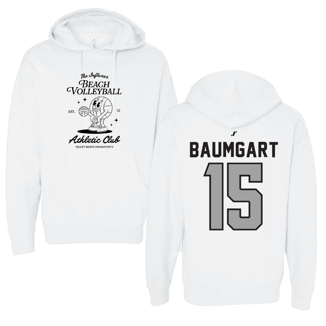 Beach Volleyball White Influxer Athletic Club Hoodie - #15 Serena Baumgart