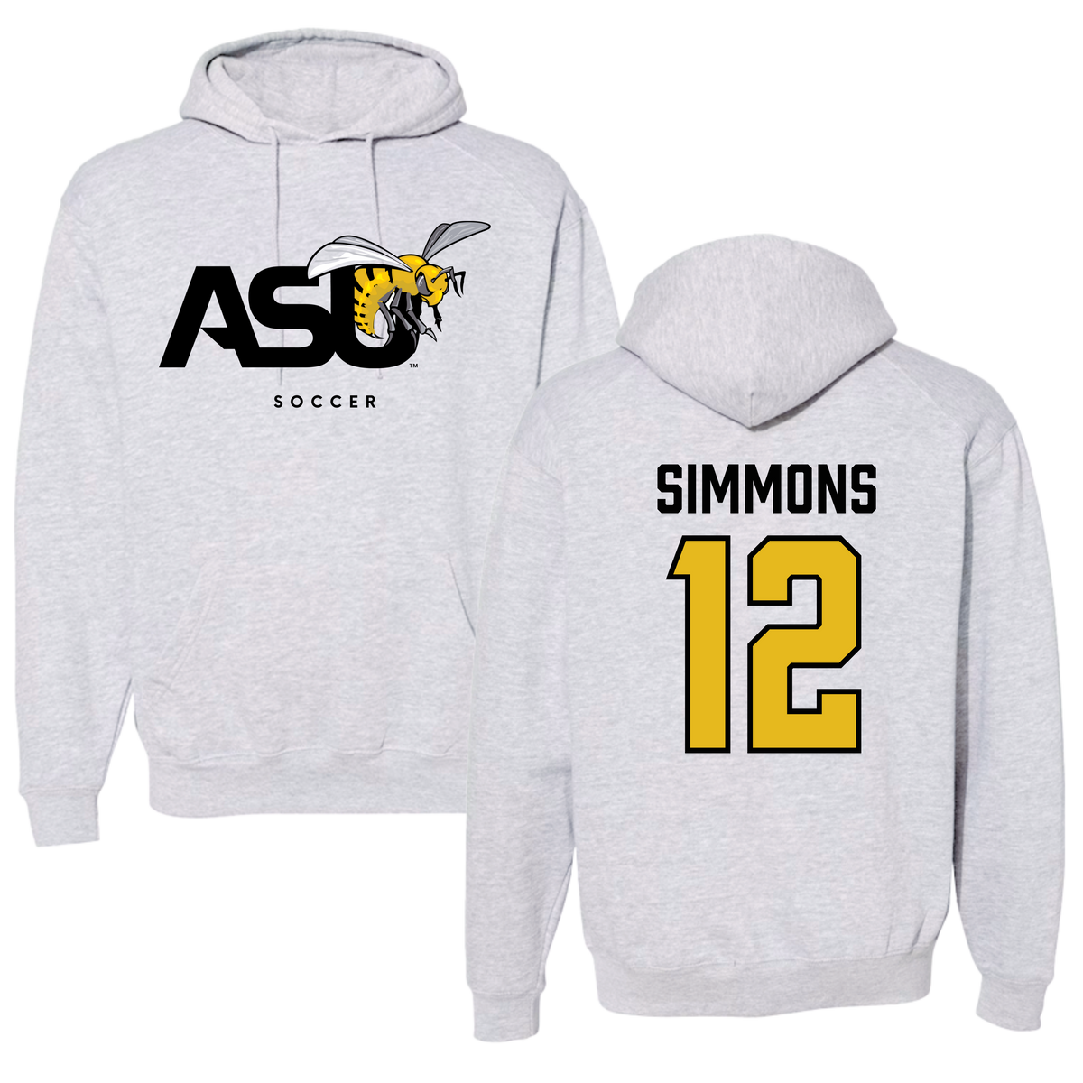Alabama State University Soccer Gray Hoodie - #12 Kensley Simmons