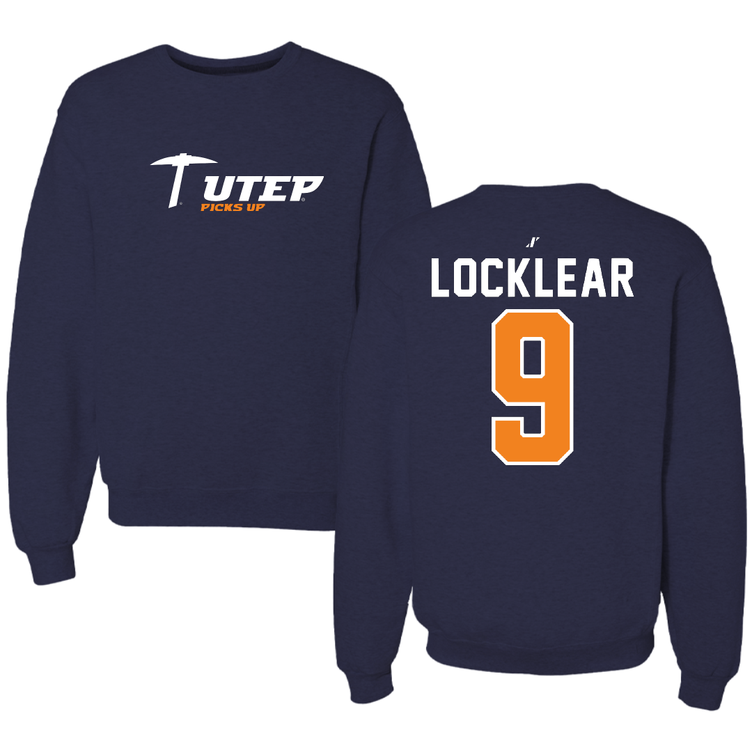 University of Texas at El Paso Football Navy General Crewneck - #9 Skyler Locklear