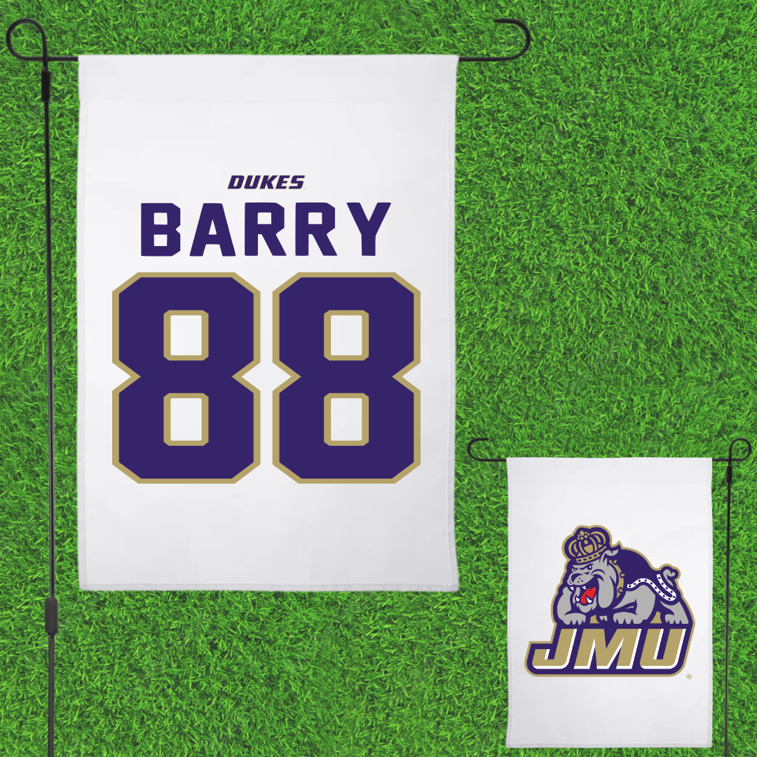 James Madison University Football White Garden Flag - #88 Ibrahim Barry