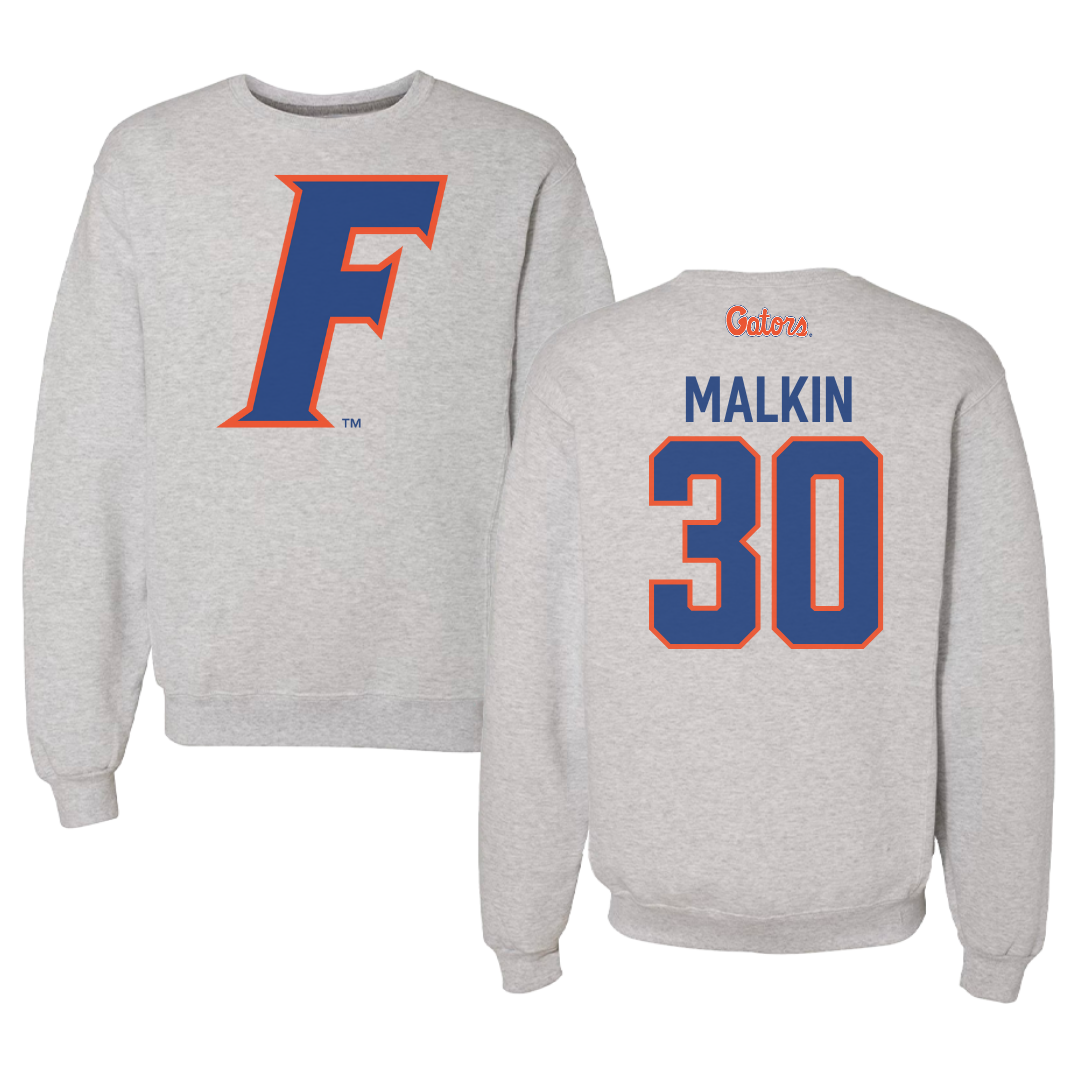 University of Florida Soccer Gray Crewneck - #30 Amelia Malkin