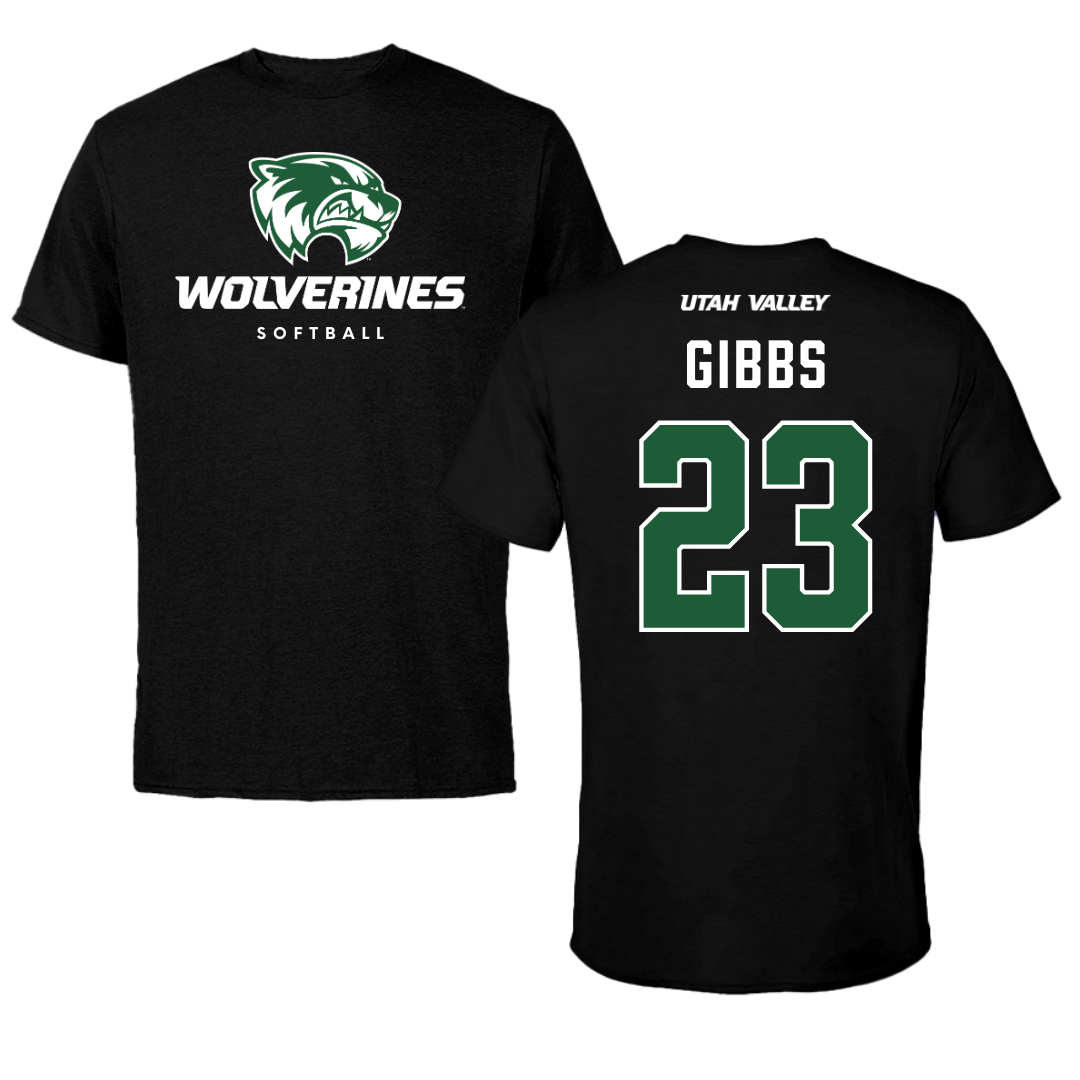 Utah Valley University Softball Black Mascot Tee - #23 Megan Gibbs