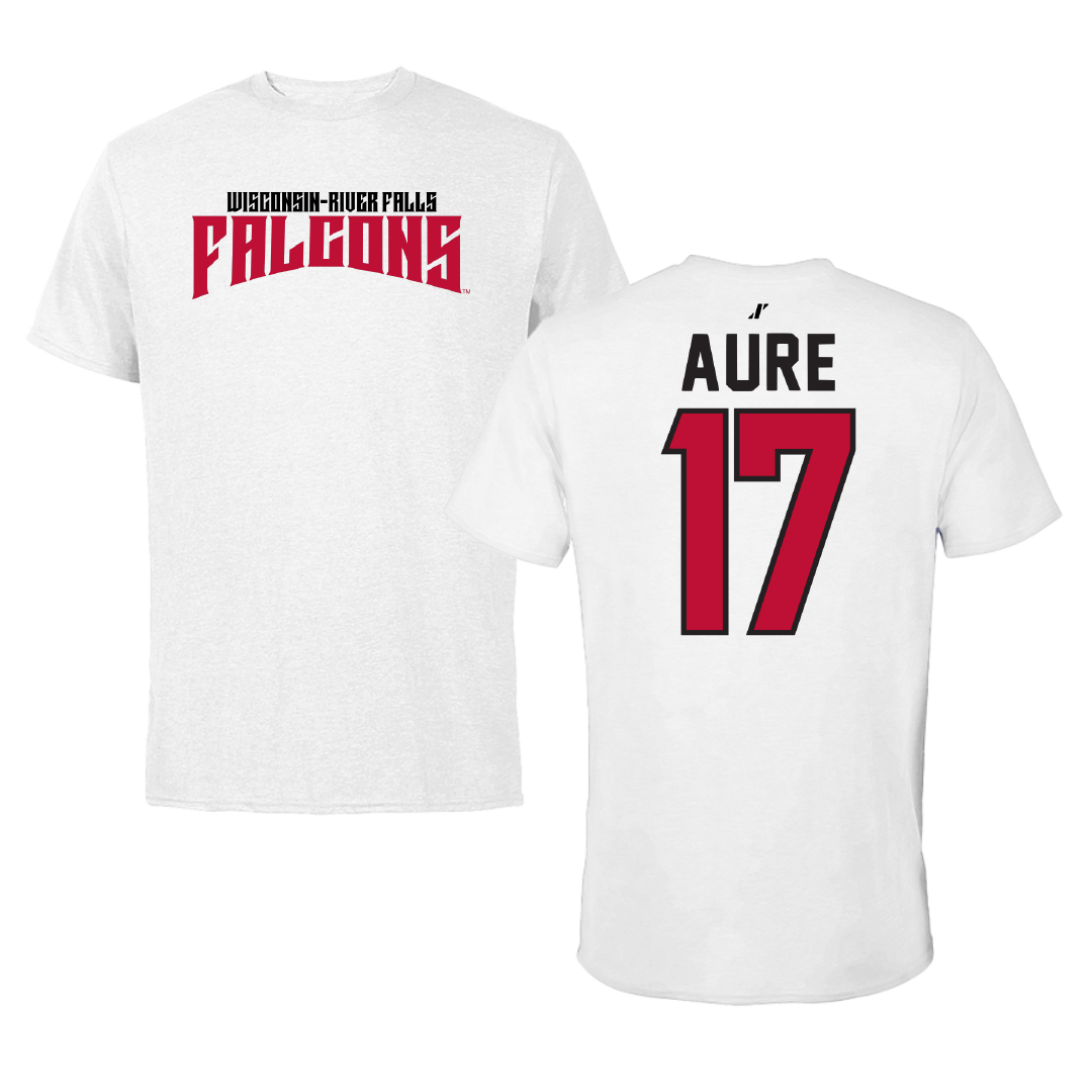 University of Wisconsin-River Falls Ice Hockey White Classic Tee - #17 MaKenna Aure