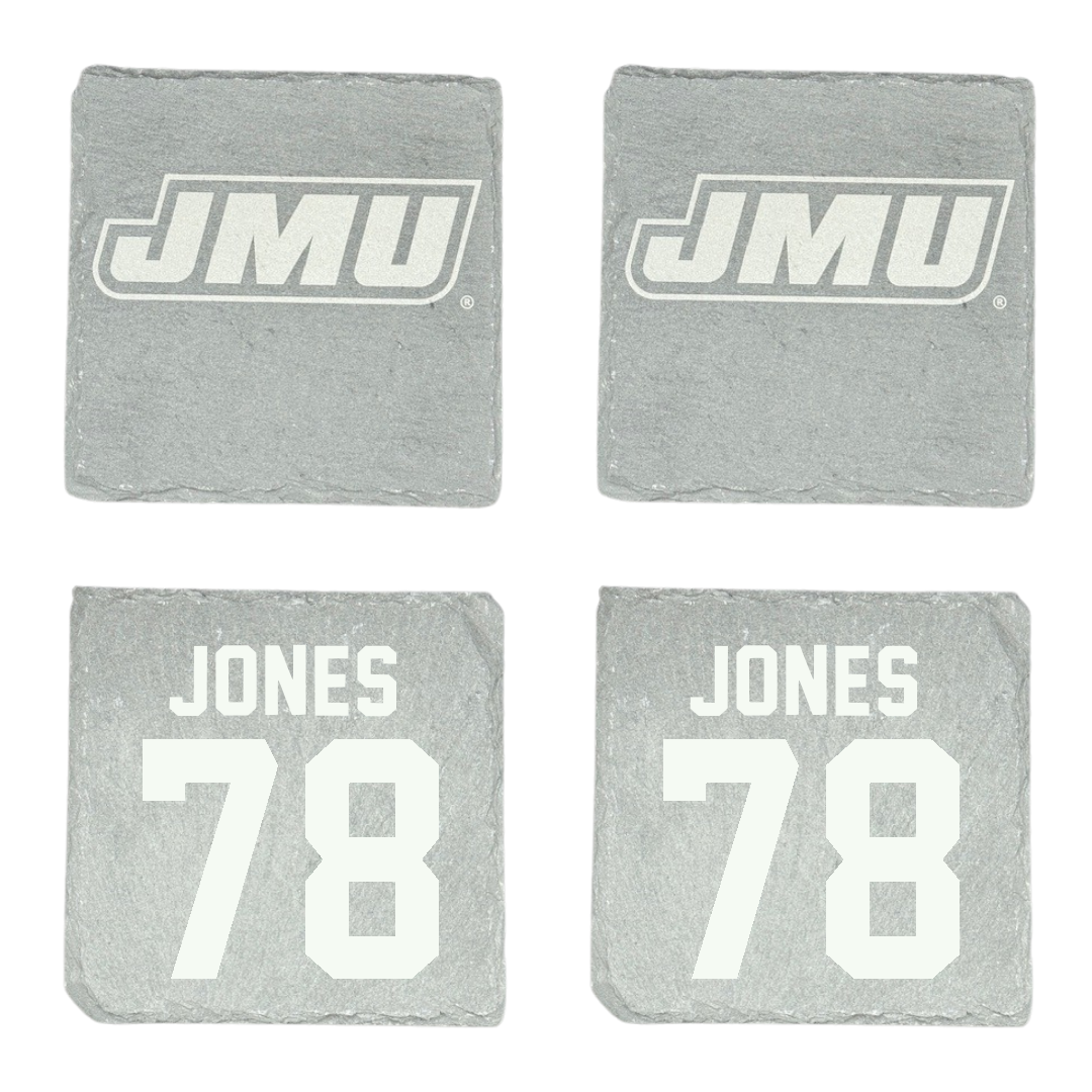 James Madison University Football Stone Coaster (4 Pack)  - #78 Cameron Jones