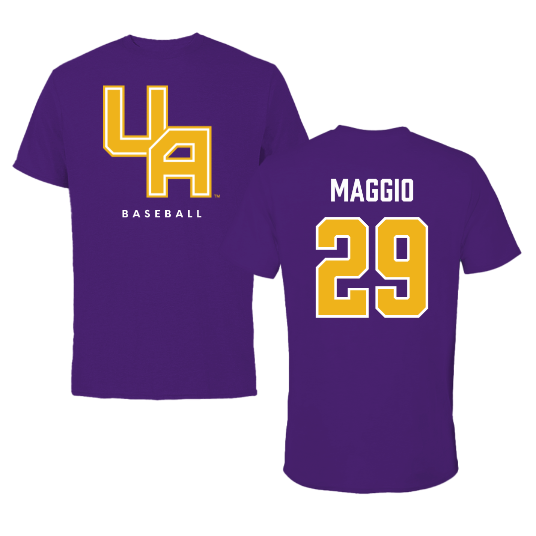 University at Albany Baseball Purple Block Tee - #29 Michael Maggio