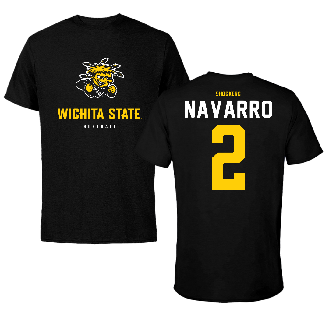Wichita State University Softball Black Tee - #2 Makayla Navarro