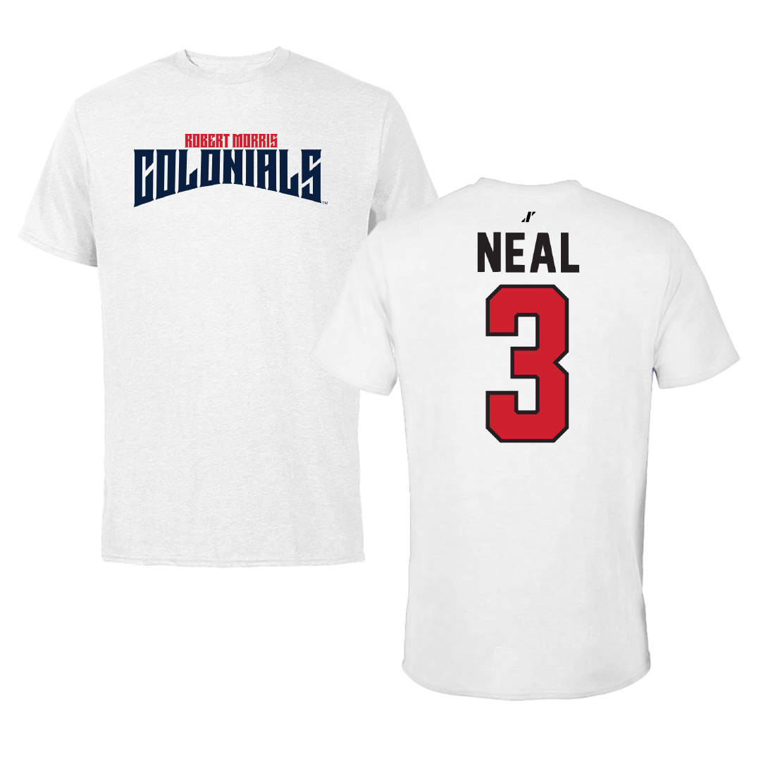 Robert Morris University Lacrosse White Classic Tee - #3 Torin Neal