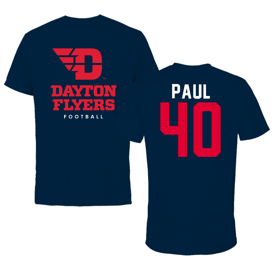 University of Dayton Football Navy Tee - #40 Kyler Paul