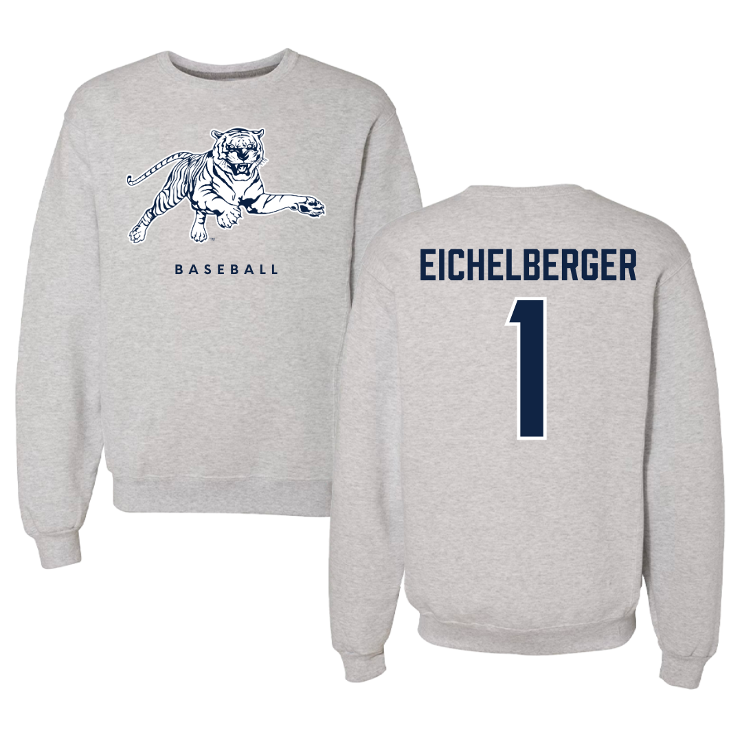 Jackson State University Baseball Gray Crewneck - #1 Joseph Eichelberger