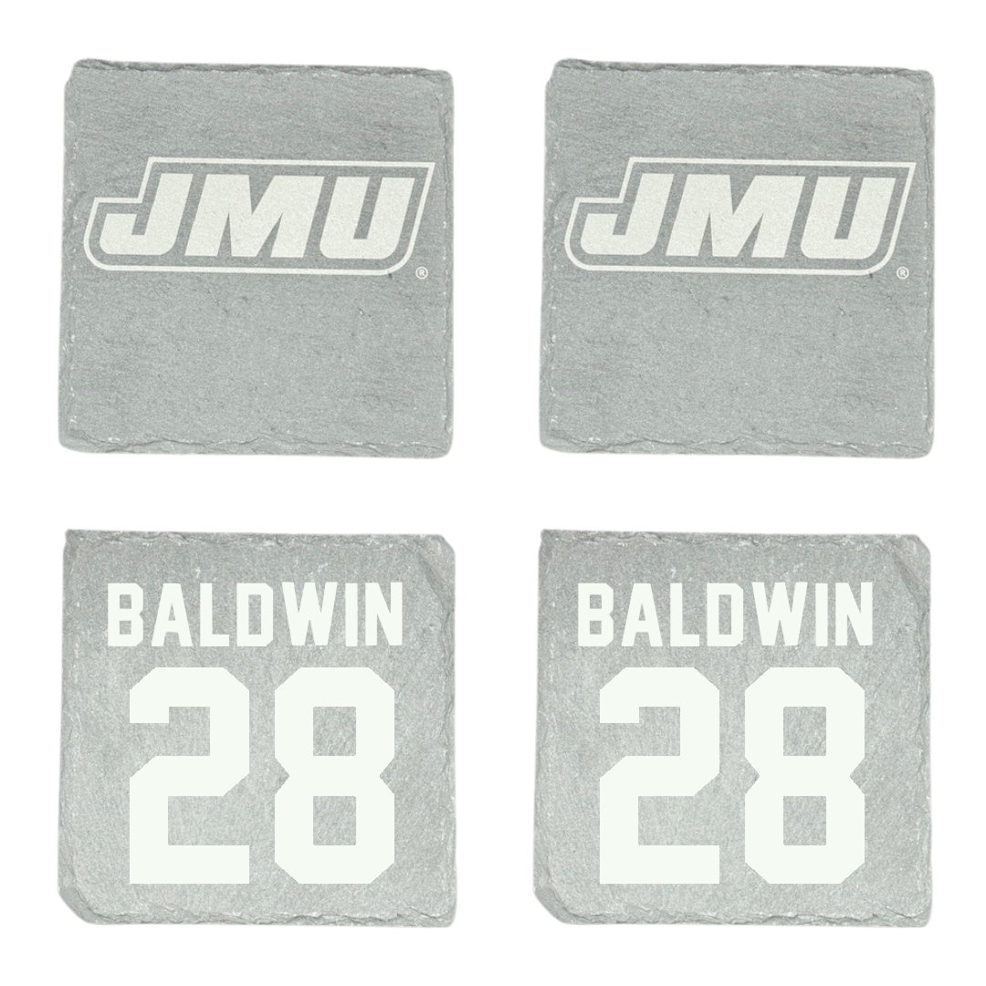 James Madison University Football Stone Coaster (4 Pack)  - #28 Ke'Marion Baldwin