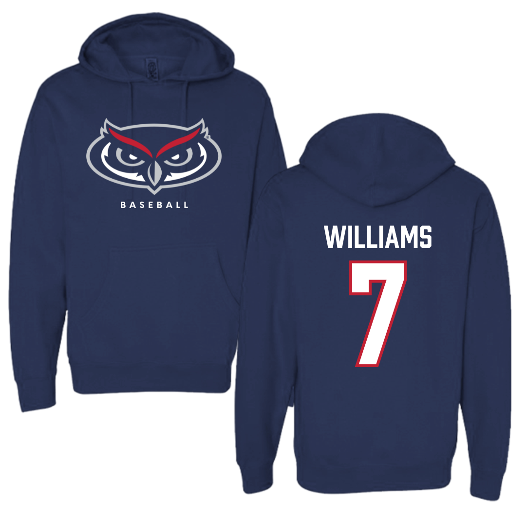 Florida Atlantic University Baseball Navy Mascot Hoodie - #7 CJ Williams