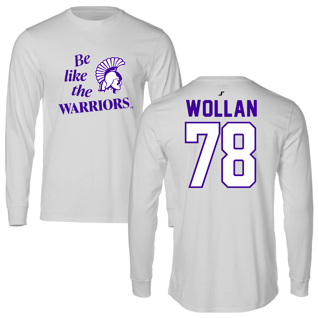 Winona State University Football Light Gray Be Like Us Long Sleeve - #78 Garit Wollan