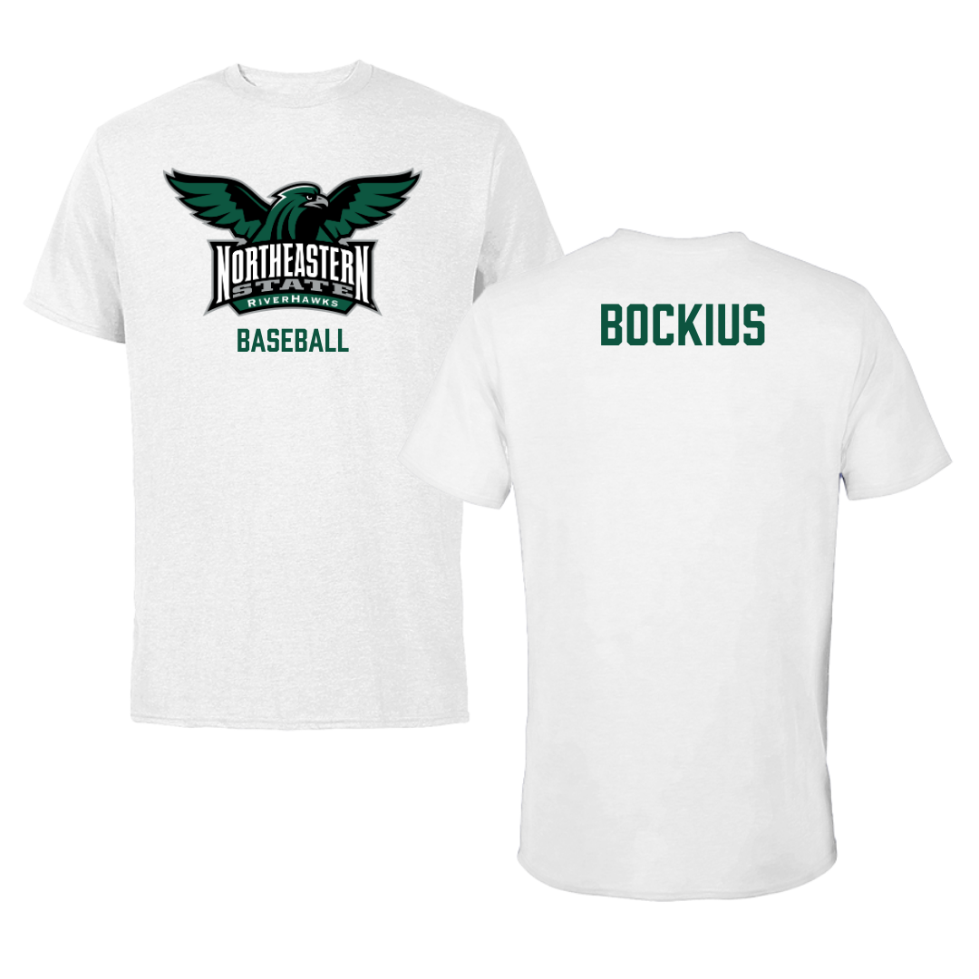 Northeastern State University Baseball White Tee - Brazen Bockius