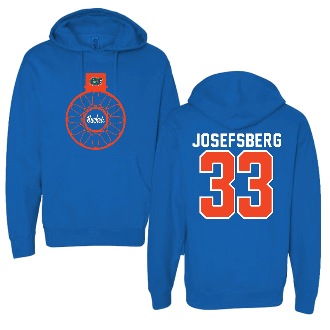 University of Florida Basketball Blue Buckets Hoodie - #33 Cooper Josefsberg