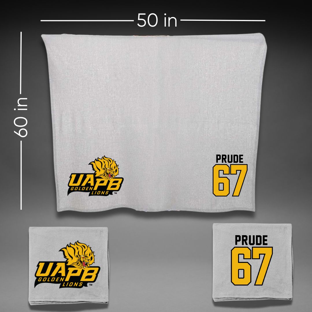 University of Arkansas-Pine Bluff Football Gray Blanket - #67 Marcus Prude