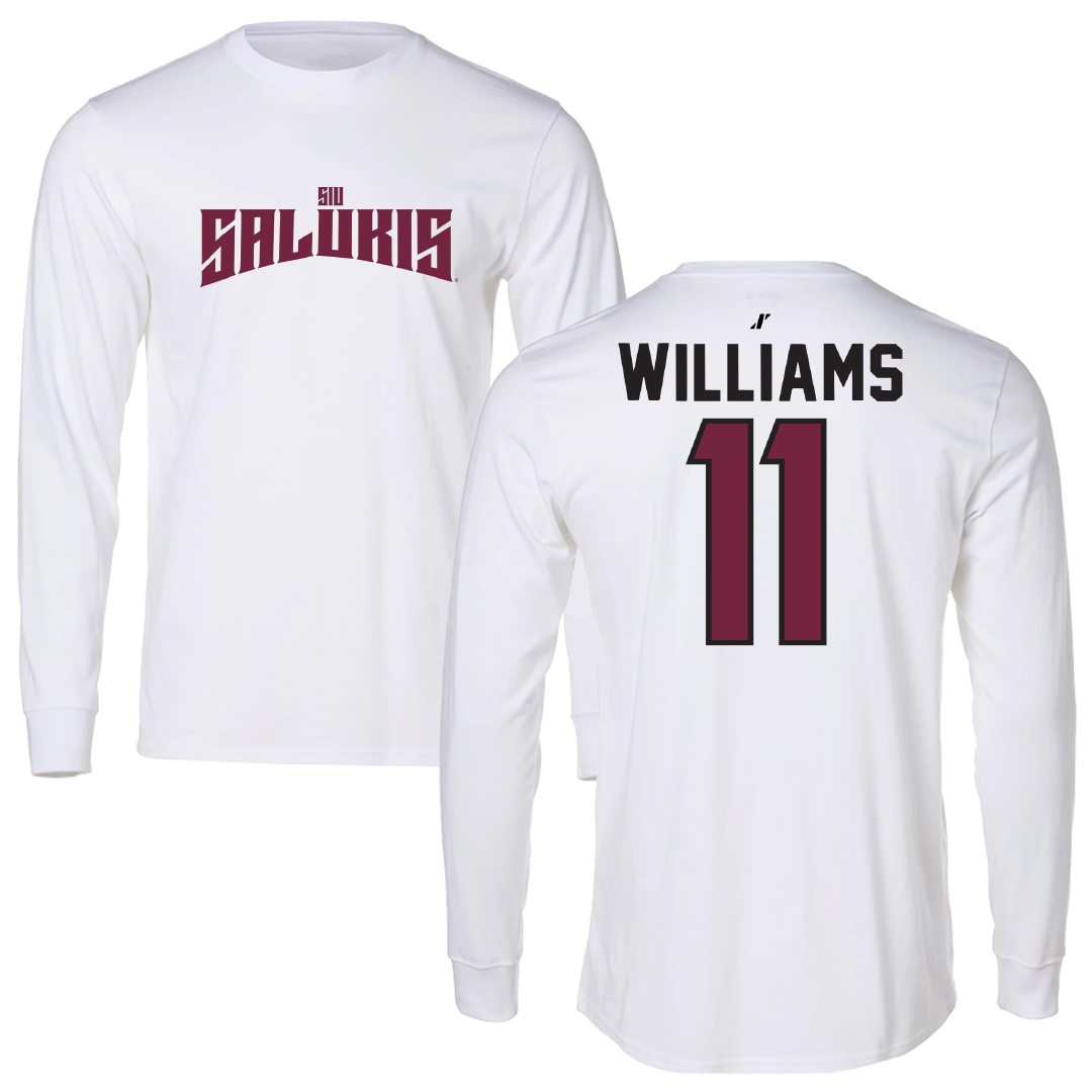 Southern Illinois University at Carbondale Basketball White Classic Long Sleeve - #11 Shemera Williams