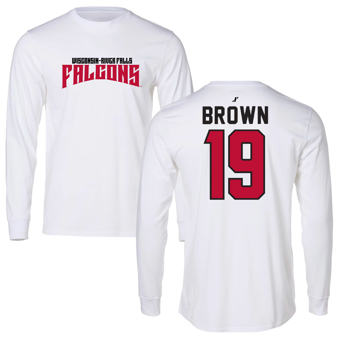 University of Wisconsin-River Falls Football White Classic Performance Long Sleeve - #19 Dylan Brown