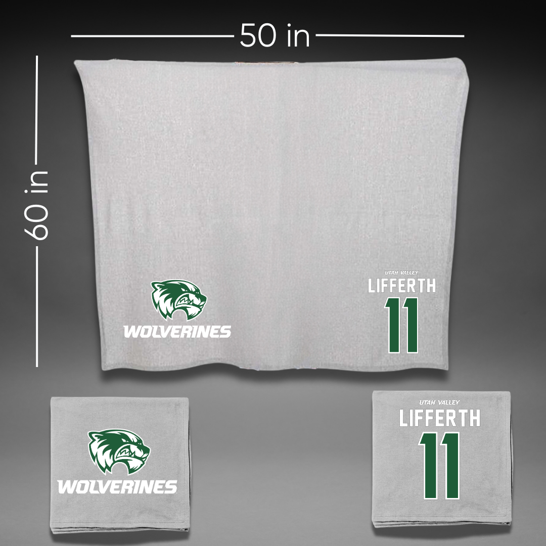 Utah Valley University Soccer Gray Blanket - #11 Zach Lifferth