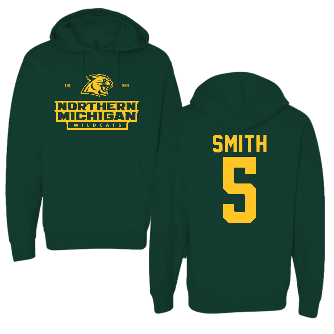 Northern Michigan University Basketball Forest Green General Hoodie - #5 Carson Smith