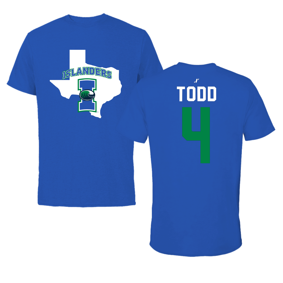 Texas A&M University-Corpus Christi Softball Blue State Tee - #4 Riley Todd
