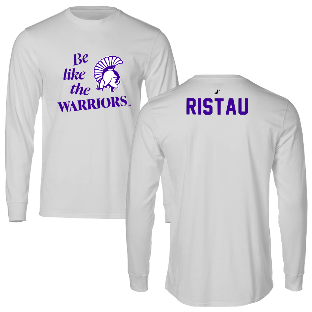 Winona State University Tennis Light Gray Be Like Us Performance Long Sleeve - Lainy Ristau