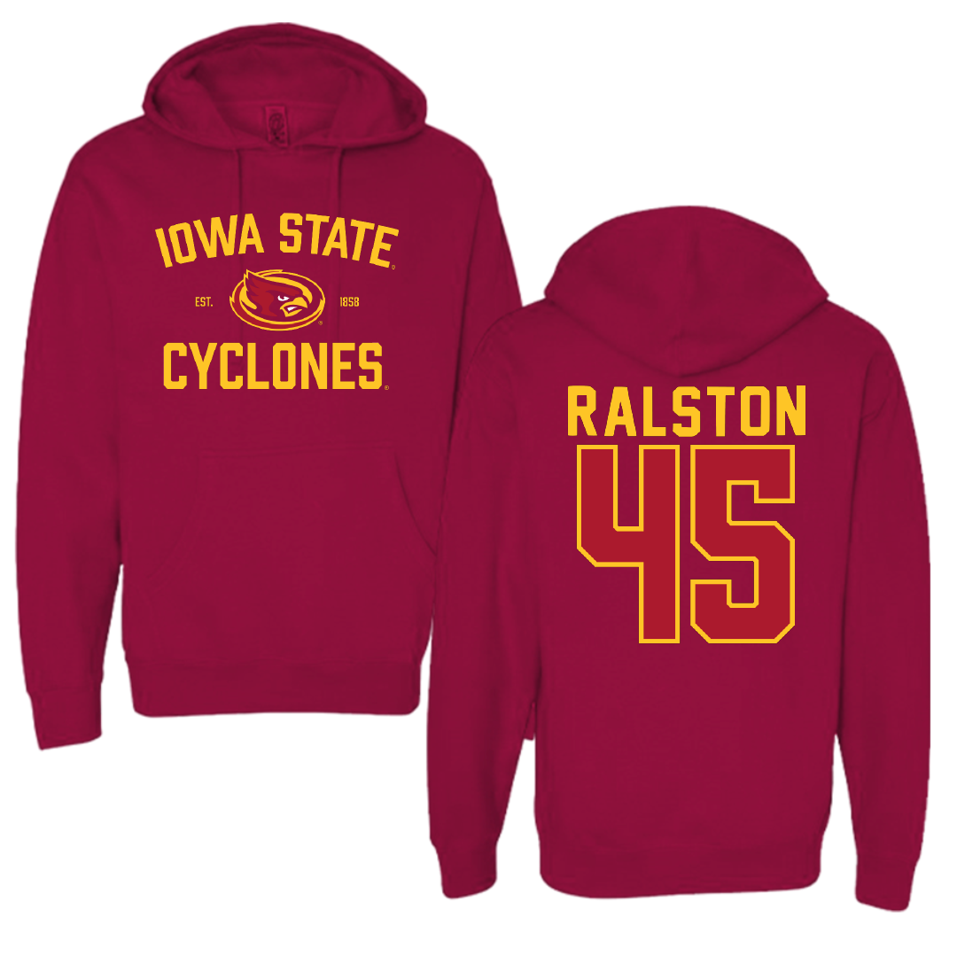 Iowa State University Softball Cardinal General Hoodie - #45 Jaiden Ralston