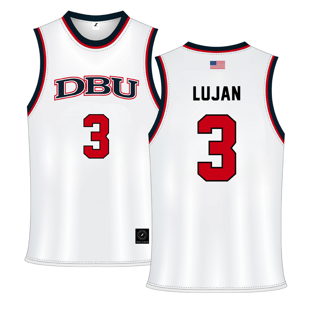 Dallas Baptist University White Basketball Jersey - #3 Ricky Lujan