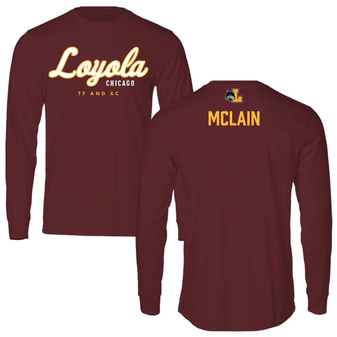 Loyola University-Chicago TF and XC Maroon Block Performance Long Sleeve - Madi McLain