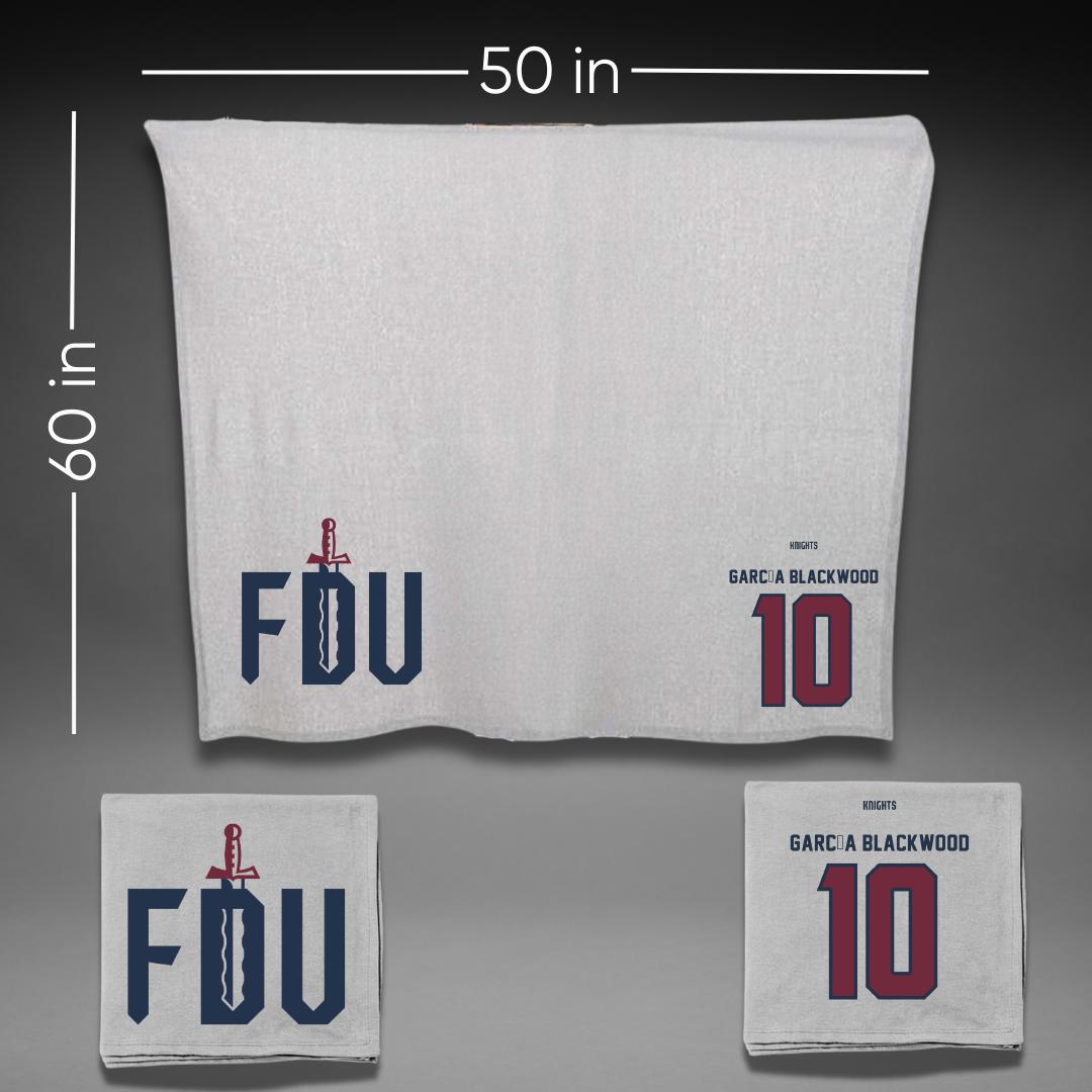 Fairleigh Dickinson University-Metropolitan Campus Basketball Gray Blanket - #10 Dominique García Blackwood