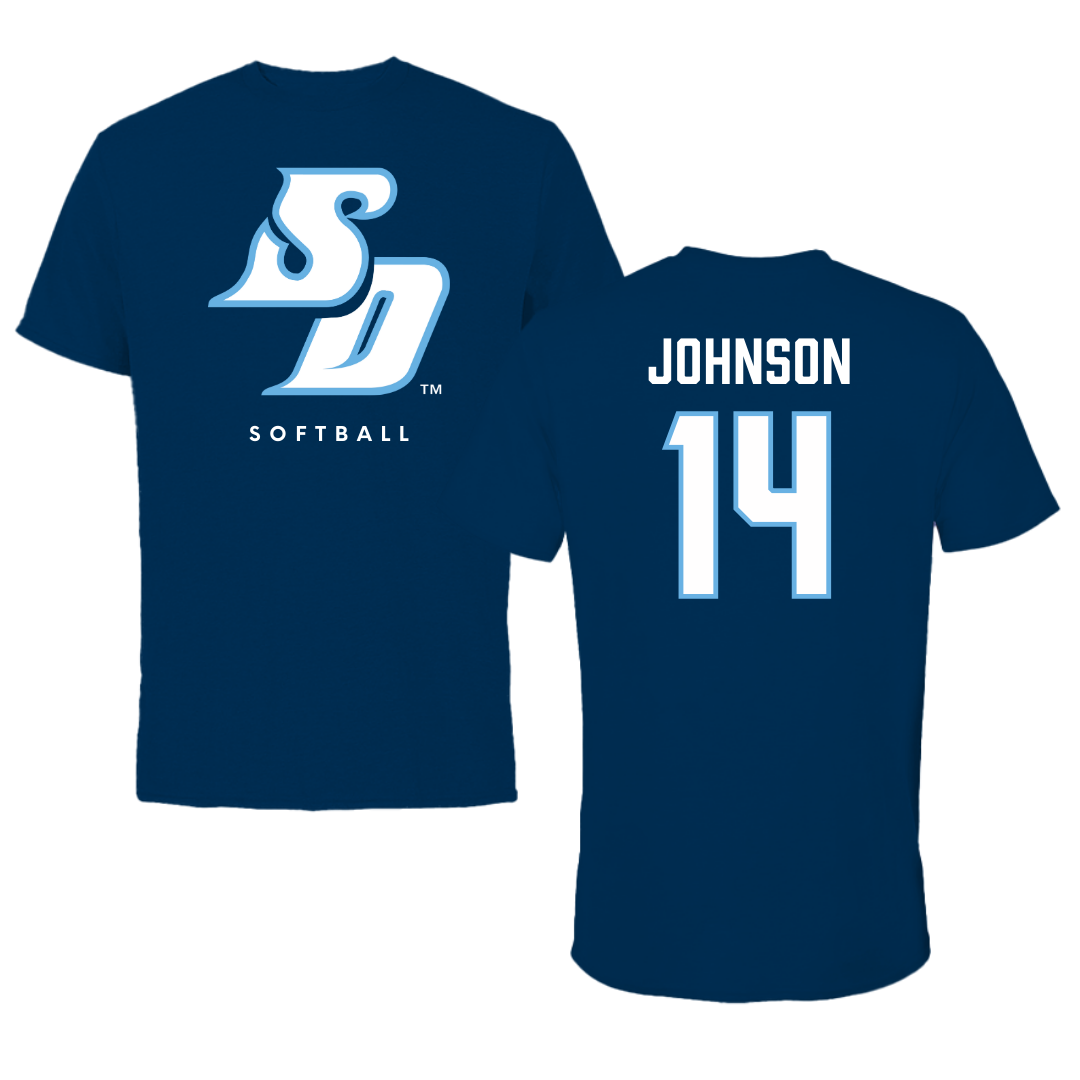 University of San Diego Softball Navy Performance Tee - #14 Taylor Johnson