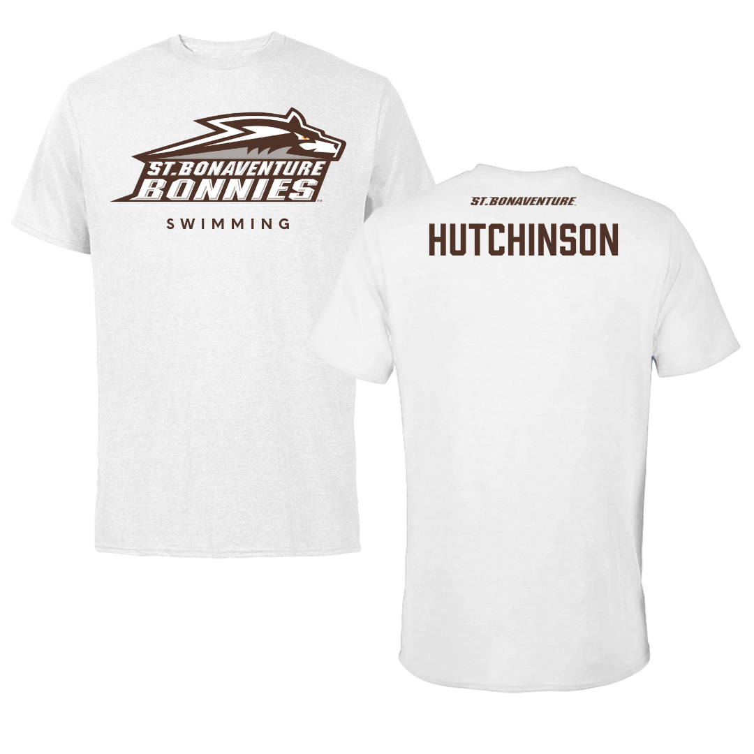 St. Bonaventure University Swimming & Diving White Tee - Davis Hutchinson