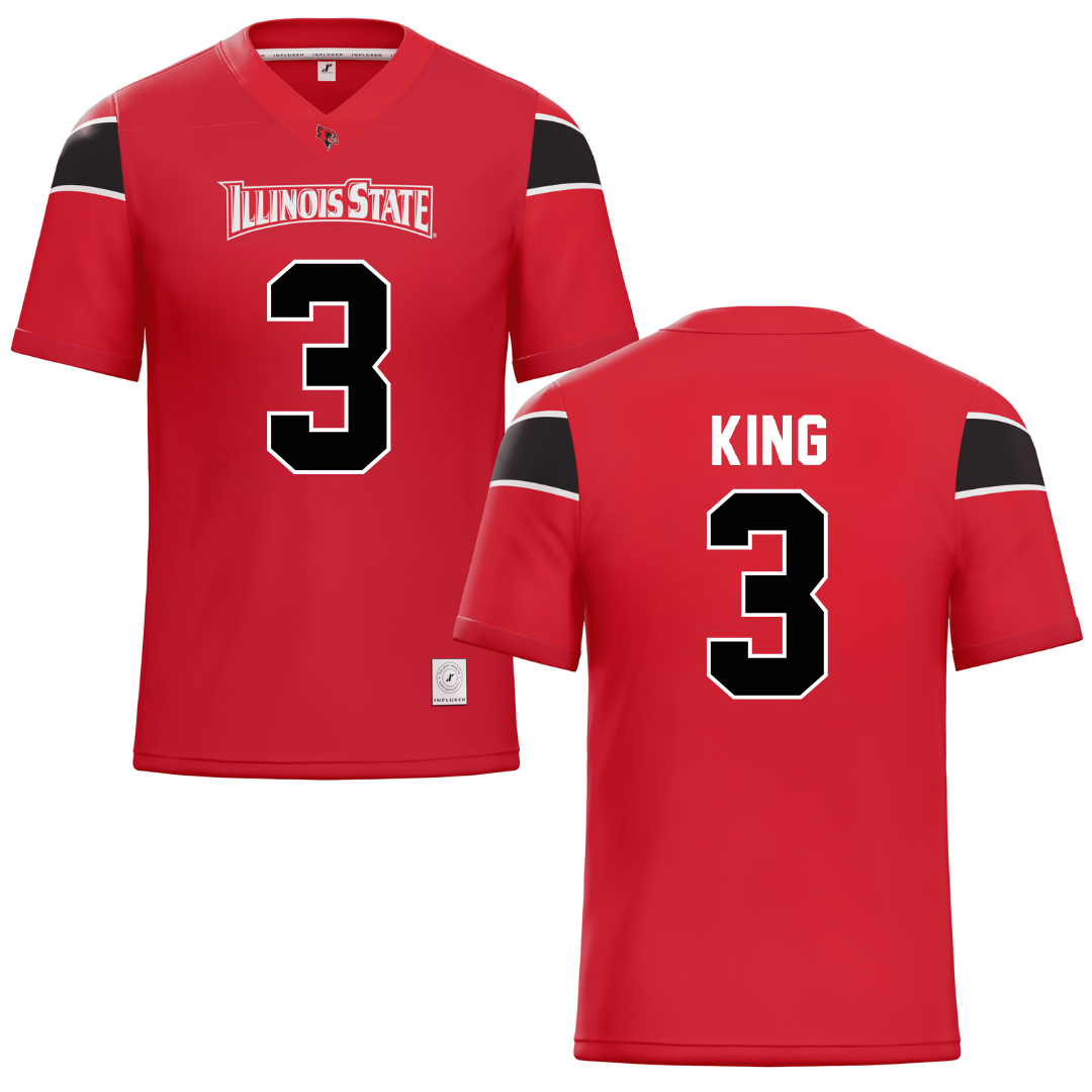 Illinois State University Red Football Jersey - #3 Mason King