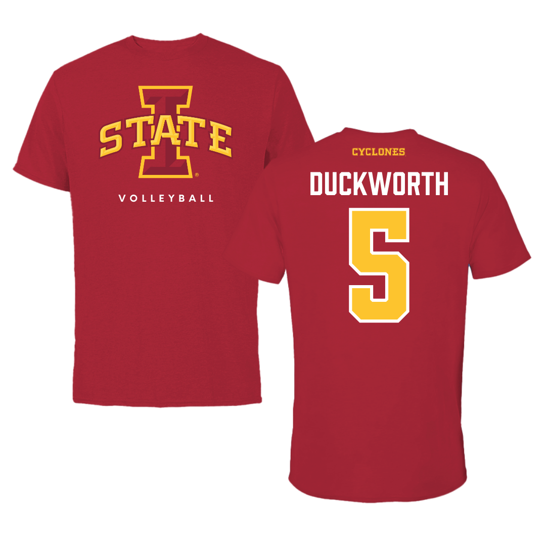 Iowa State University Volleyball Cardinal Tee - #5 Maya Duckworth