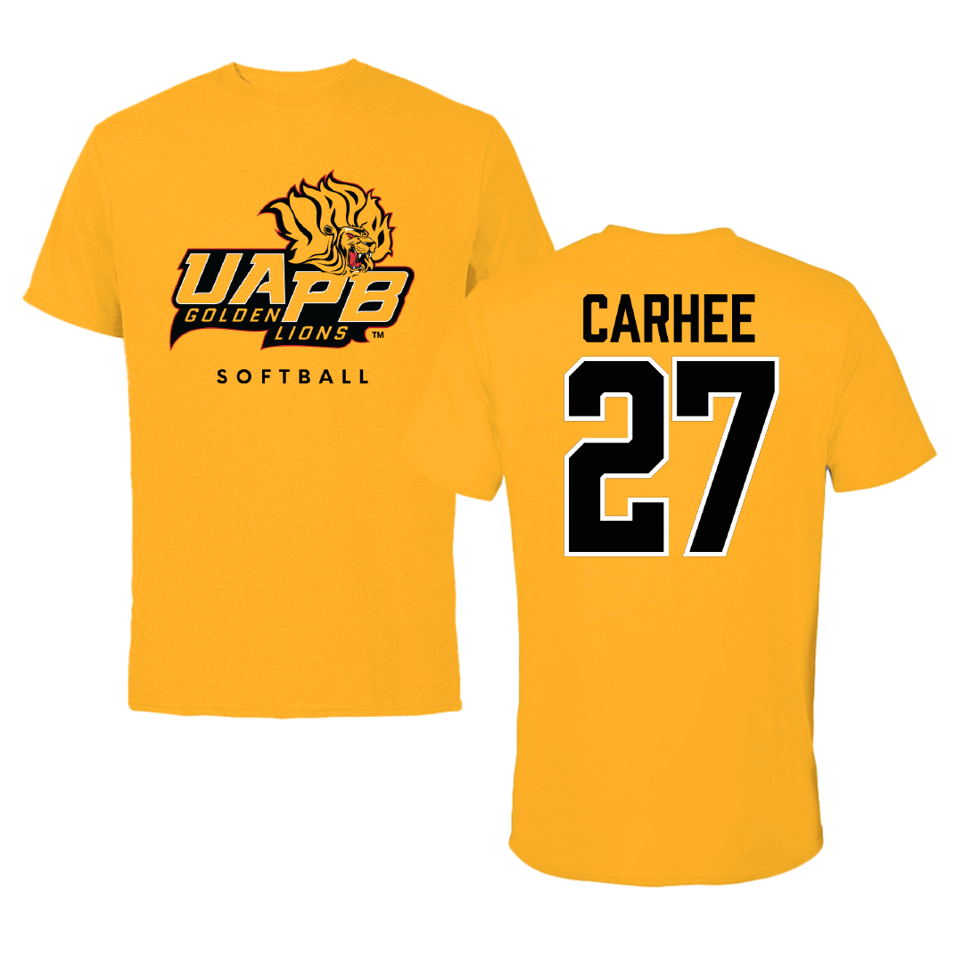 University of Arkansas-Pine Bluff Softball Gold Tee - #27 Jada Carhee