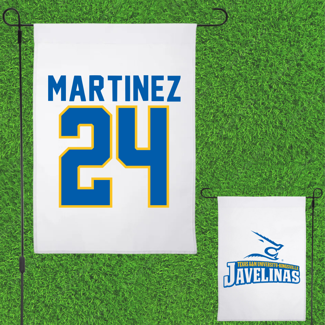 Texas A&M University-Kingsville Softball White Garden Flag - #24 Andrea Martinez
