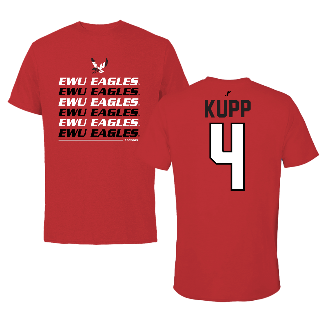 Eastern Washington University Soccer Red General Tee - #4 Katrina Kupp
