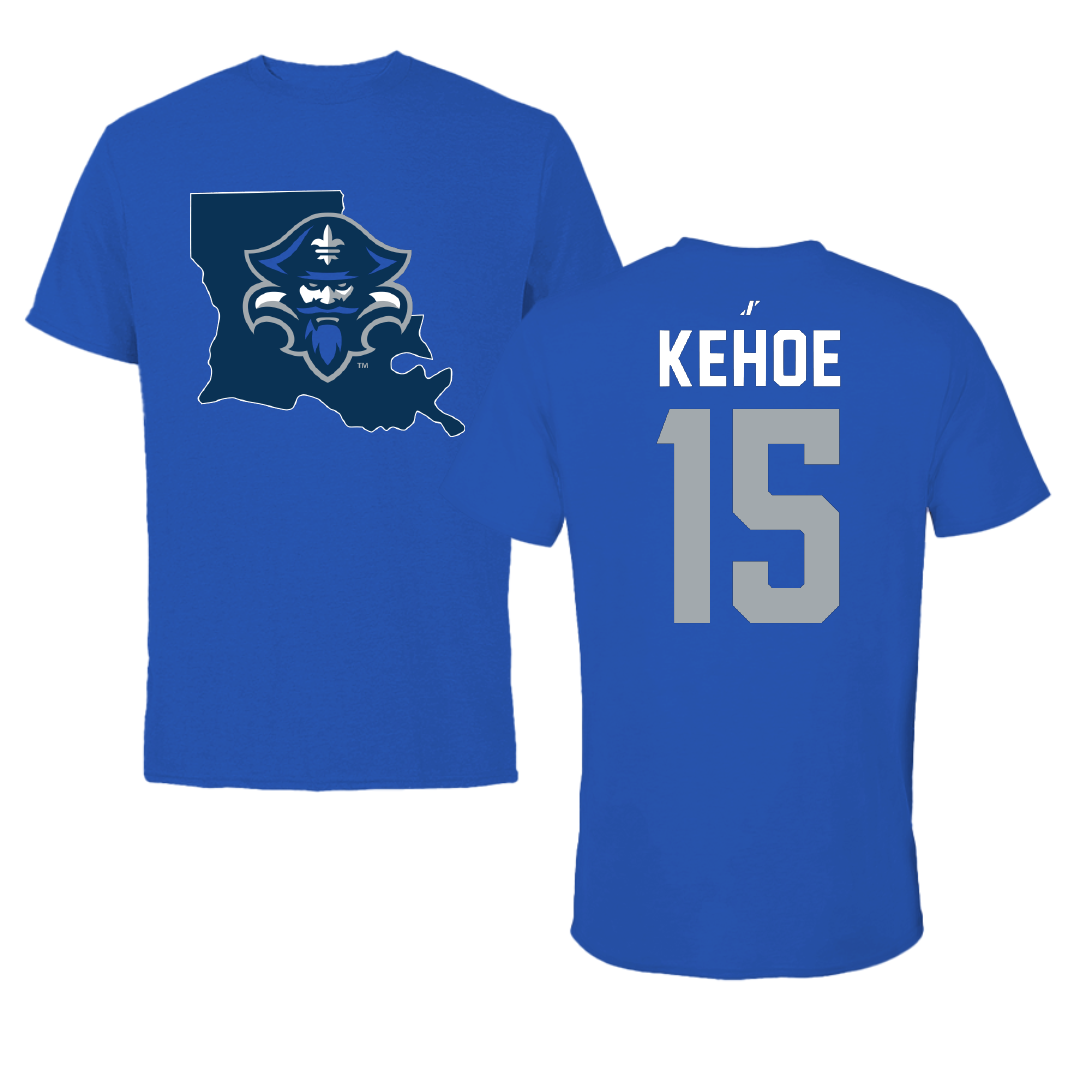 University of New Orleans Volleyball Blue State Performance Tee - #15 Molly Kehoe