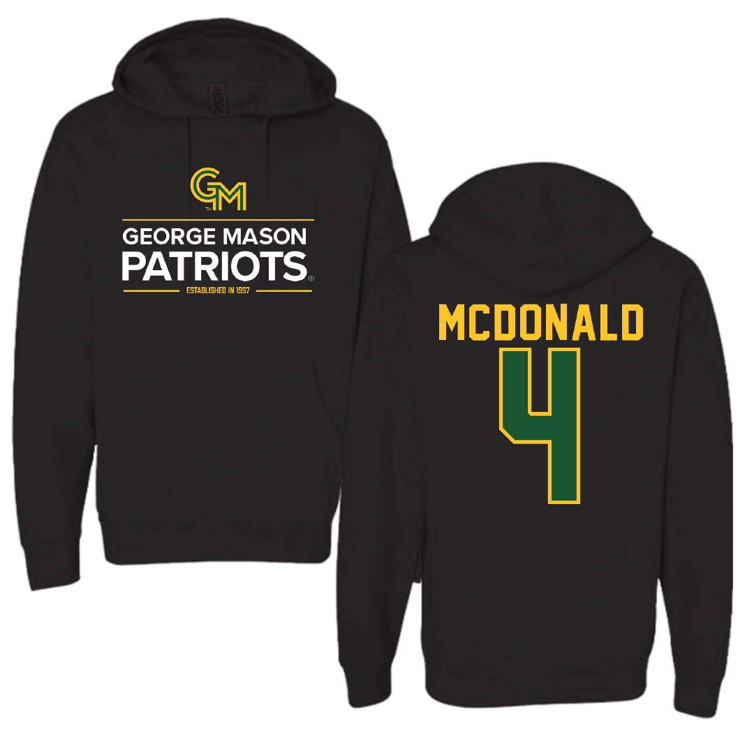George Mason University Volleyball Black General Hoodie - #4 Troy McDonald
