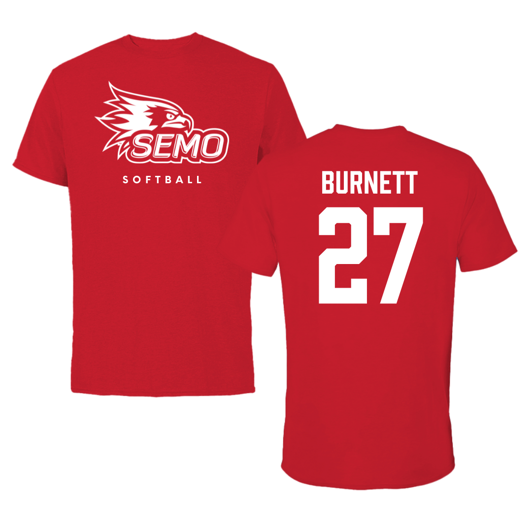 Southeast Missouri State University Softball Red Performance Tee - #27 Hailey Burnett